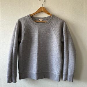 J. Crew Raglan Gray Contrast Ribbed Sweatshirt Raglan Sleeve Size Small EUC